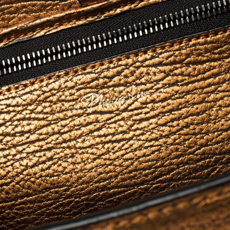 Pre Owned 3.1 Phillip Lim Metalic Bronze Grained Leather Medium Pashli Satchel