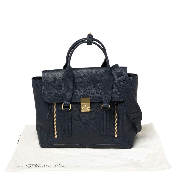 Pre Owned 3.1 Phillip Lim Navy Blue Leather Medium Pashli Satchel