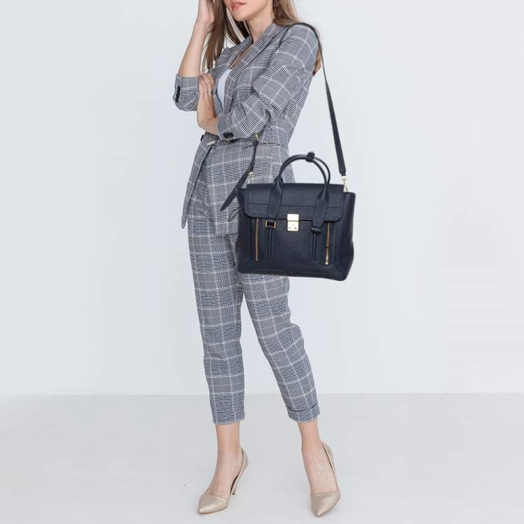 Pre Owned 3.1 Phillip Lim Navy Blue Leather Medium Pashli Satchel