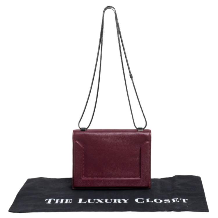 Pre Owned 3.1 Phillip Lim Maroon Leather Soleil Mini Chain Shoulder Bag