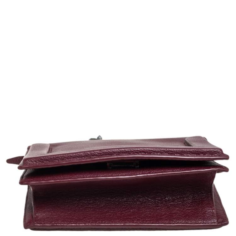 Pre Owned 3.1 Phillip Lim Maroon Leather Soleil Mini Chain Shoulder Bag
