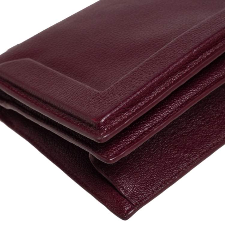 Pre Owned 3.1 Phillip Lim Maroon Leather Soleil Mini Chain Shoulder Bag