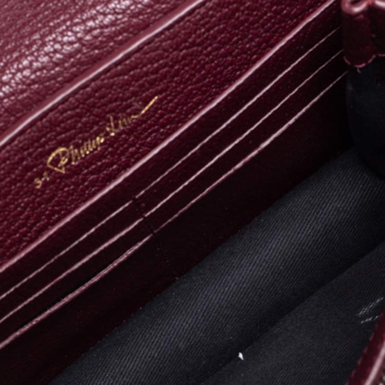 Pre Owned 3.1 Phillip Lim Maroon Leather Soleil Mini Chain Shoulder Bag