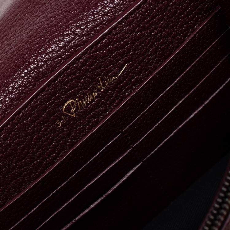 Pre Owned 3.1 Phillip Lim Maroon Leather Soleil Mini Chain Shoulder Bag