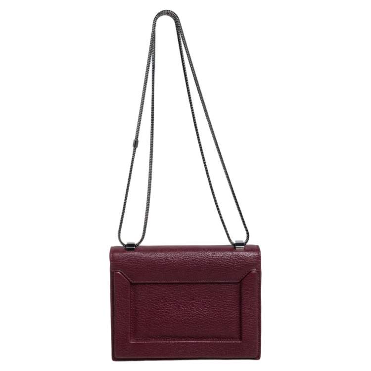 Pre Owned 3.1 Phillip Lim Maroon Leather Soleil Mini Chain Shoulder Bag