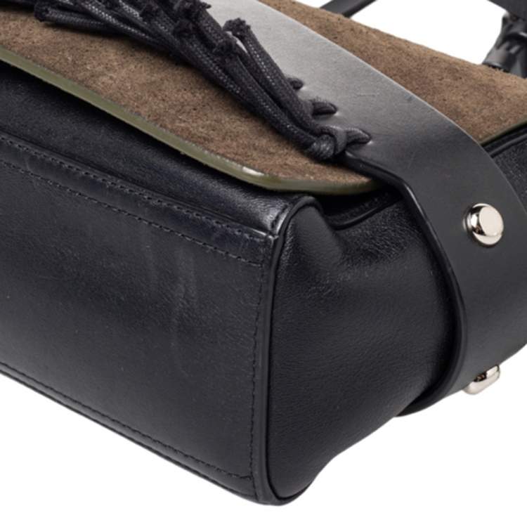 Pre Owned 3.1 Phillip Lim Black Leather And Suede Fringe Shoulder Bag
