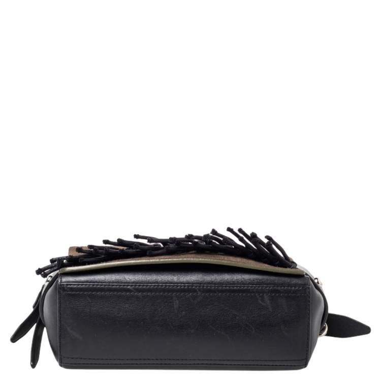 Pre Owned 3.1 Phillip Lim Black Leather And Suede Fringe Shoulder Bag