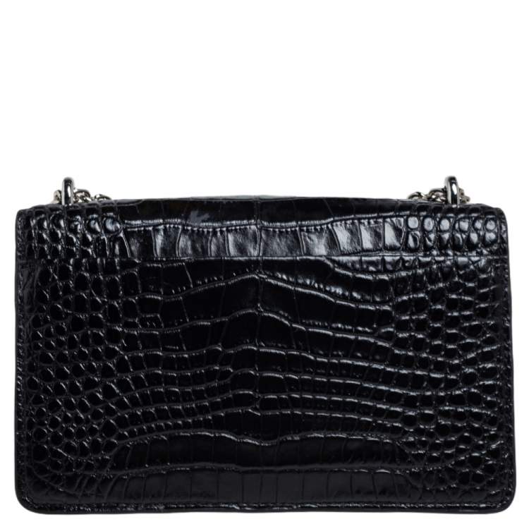 Pre Owned 3.1 Phillip Lim Black Croc Embossed Alix Crossbody Bag