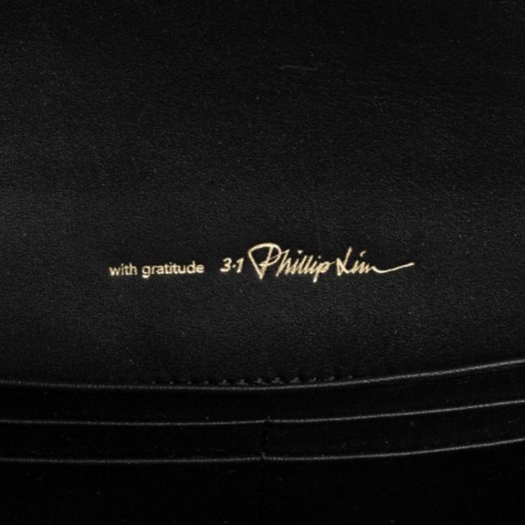 Pre Owned 3.1 Phillip Lim Black Croc Embossed Alix Crossbody Bag