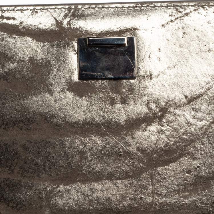 Pre Owned 3.1 Phillip Lim Metallic Silver Leather Mini Soleil Chain Shoulder Bag