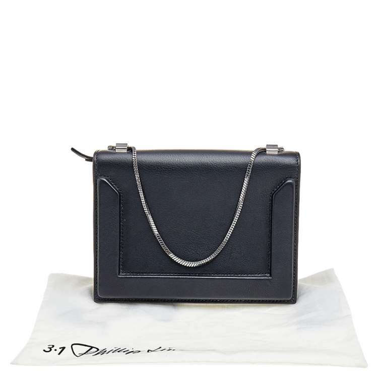 Pre Owned 3.1 Phillip Lim Black Leather Soleil Mini Chain Shoulder Bag