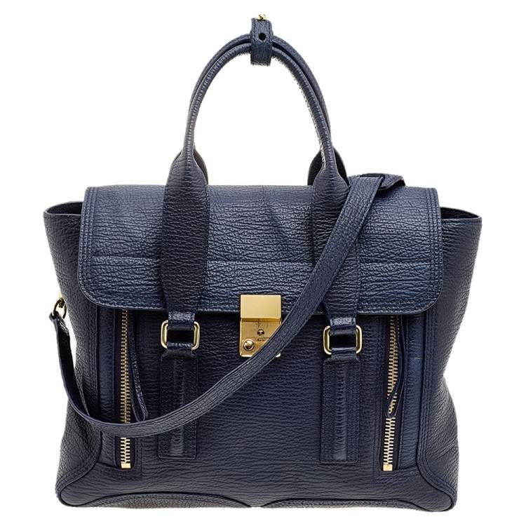 Pre Owned 3.1 Phillip Lim Dark Blue Leather Medium Pashli Satchel