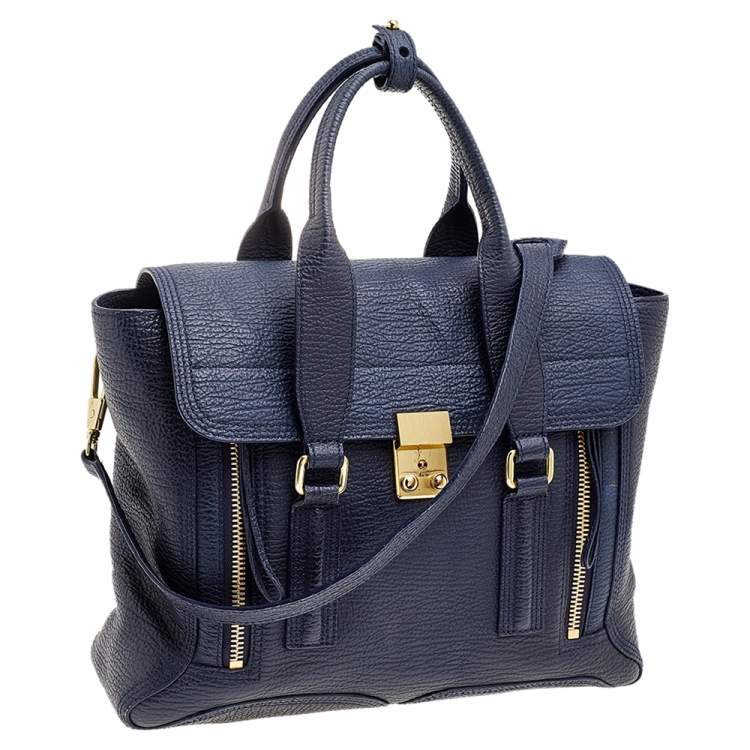 Pre Owned 3.1 Phillip Lim Dark Blue Leather Medium Pashli Satchel