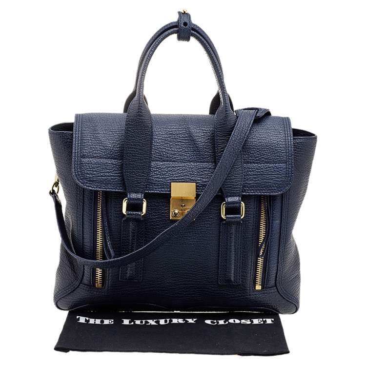 Pre Owned 3.1 Phillip Lim Dark Blue Leather Medium Pashli Satchel