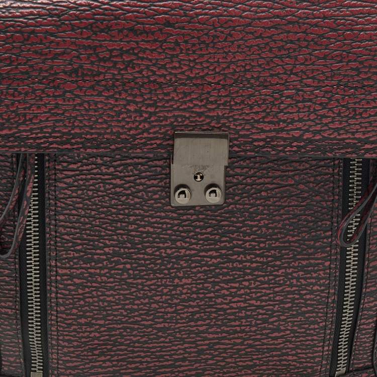 Pre Owned 3.1 Phillip Lim Burgundy Black Textured Leather Pashli Backpack