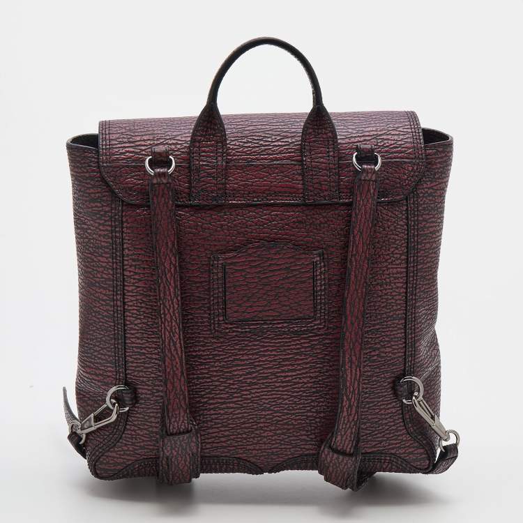 Pre Owned 3.1 Phillip Lim Burgundy Black Textured Leather Pashli Backpack
