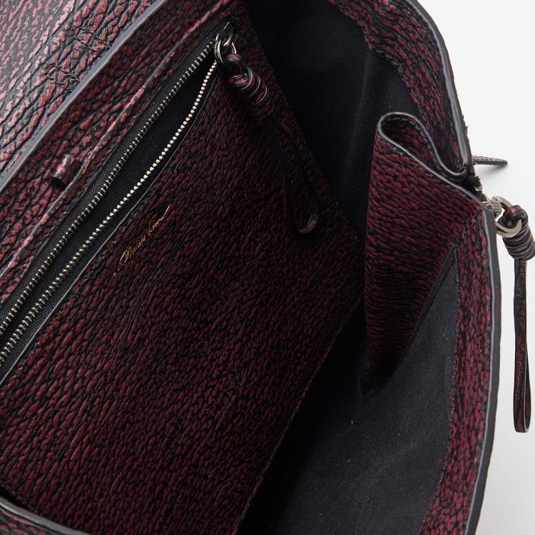 Pre Owned 3.1 Phillip Lim Burgundy Black Textured Leather Pashli Backpack