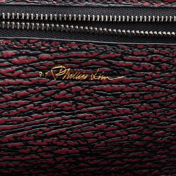 Pre Owned 3.1 Phillip Lim Burgundy Black Textured Leather Pashli Backpack
