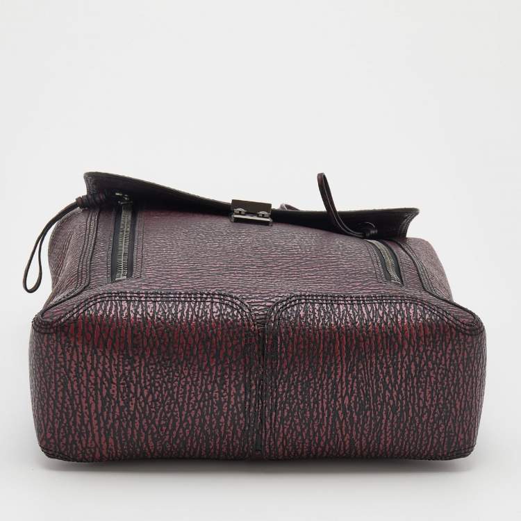 Pre Owned 3.1 Phillip Lim Burgundy Black Textured Leather Pashli Backpack