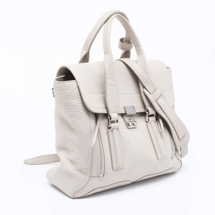 Pre Owned 3.1 Phillip Lim Grey Textured Leather Medium Pashli Satchel