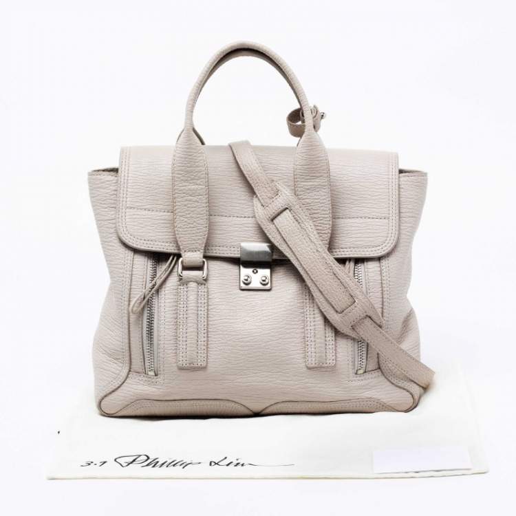 Pre Owned 3.1 Phillip Lim Grey Textured Leather Medium Pashli Satchel