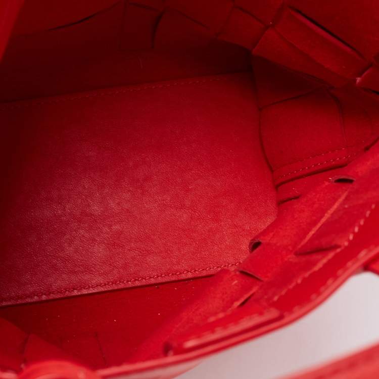 Pre Owned 3.1 Phillip Lim Red Woven Leather Mini Odita Lattice Bucket Bag