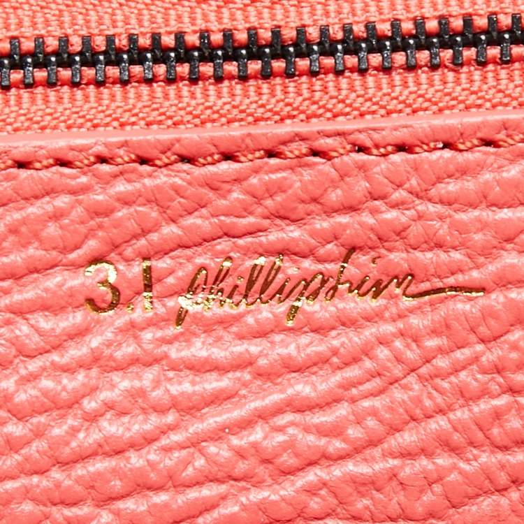 Pre Owned 3.1 Phillip Lim Coral Orange Leather Large Pashli Satchel