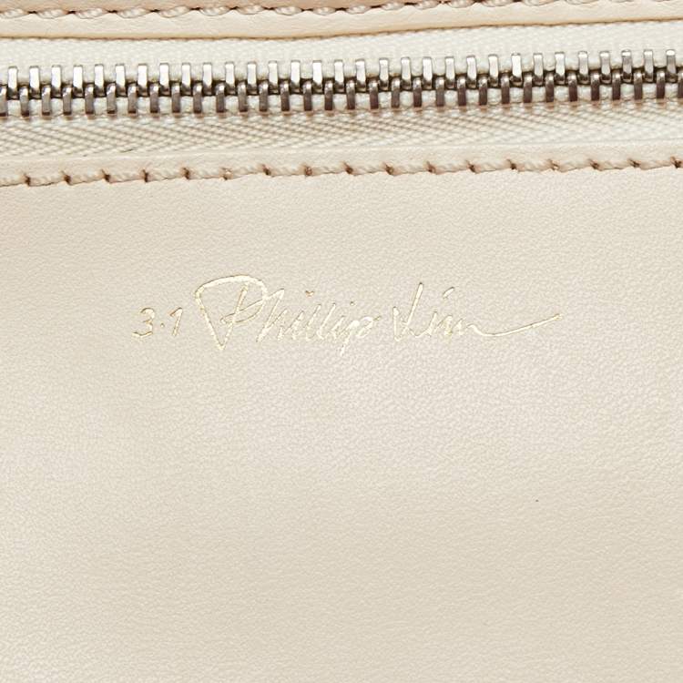 Pre Owned 3.1 Phillip Lim Beige/Green Leather Mini Pashli Satchel