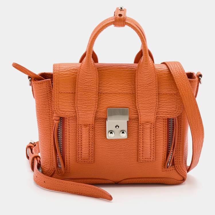 Pre Owned 3.1 Phillip Lim Orange Leather Mini Pashli Satchel