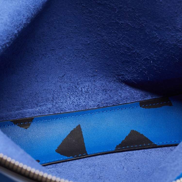 Pre Owned 3.1 Phillip Lim Blue Printed Leather Zip Around Clutch