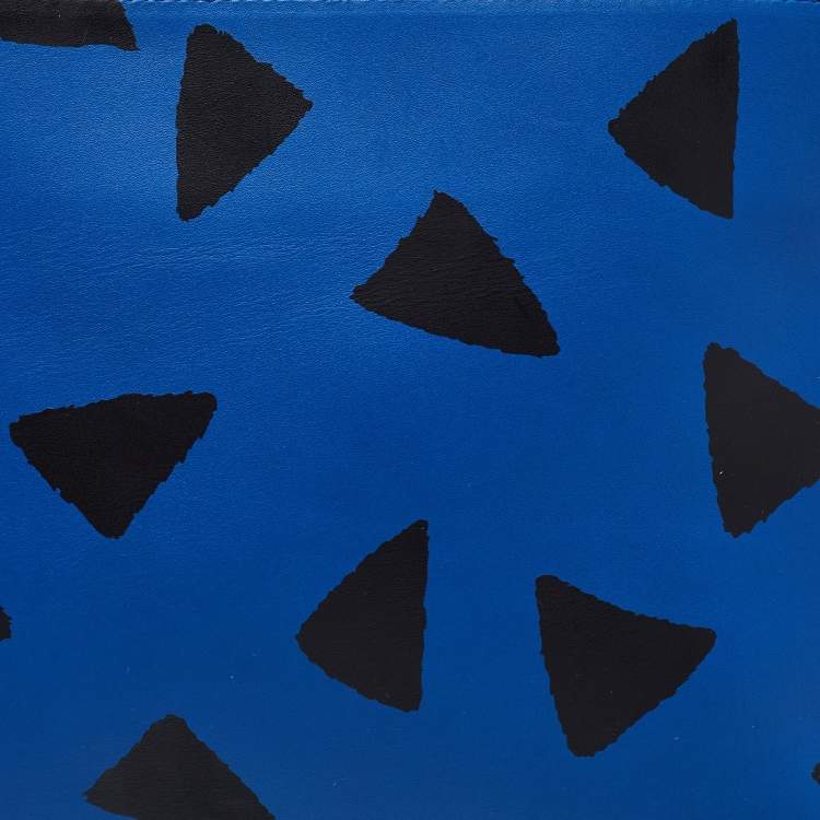 Pre Owned 3.1 Phillip Lim Blue Printed Leather Zip Around Clutch