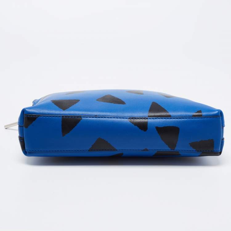 Pre Owned 3.1 Phillip Lim Blue Printed Leather Zip Around Clutch