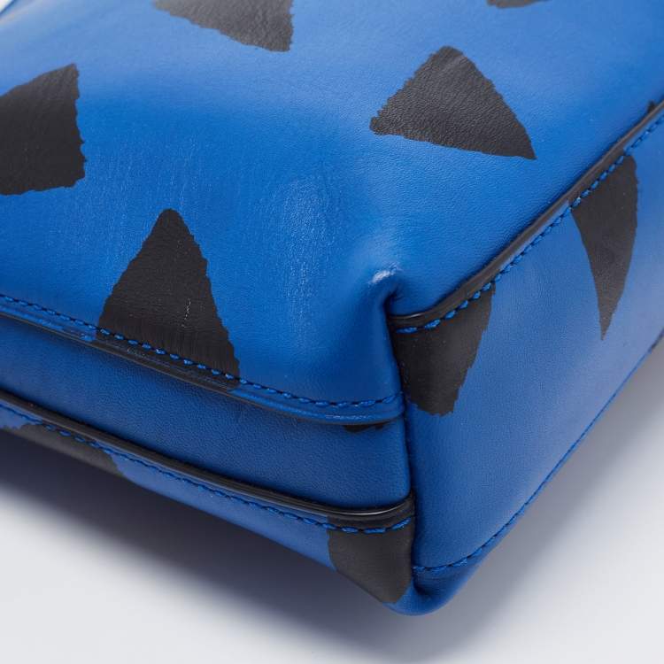 Pre Owned 3.1 Phillip Lim Blue Printed Leather Zip Around Clutch