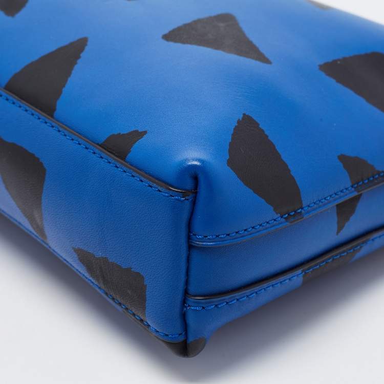 Pre Owned 3.1 Phillip Lim Blue Printed Leather Zip Around Clutch
