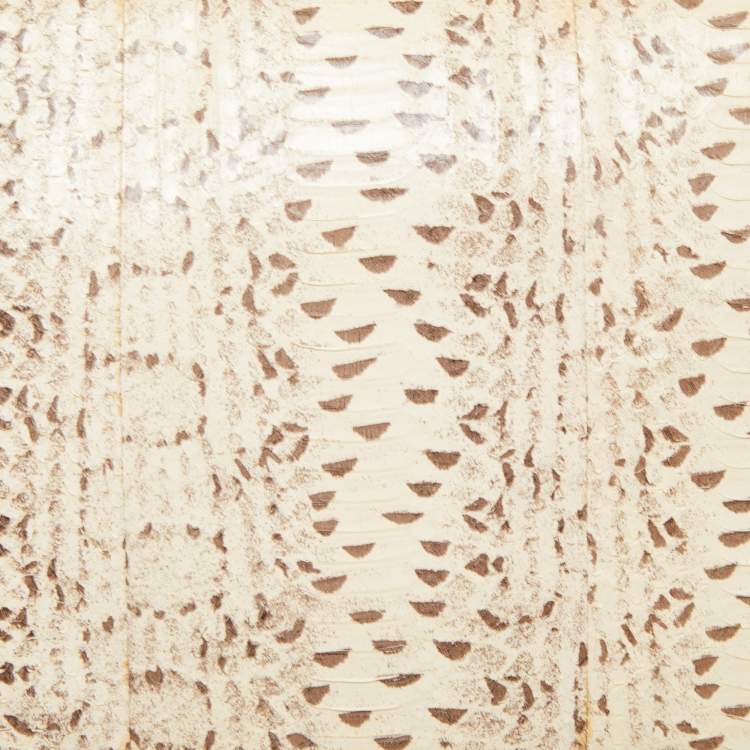 Pre Owned 3.1 Phillip Lim Beige/Black Python Embossed Leather And Leather Flap Clutch