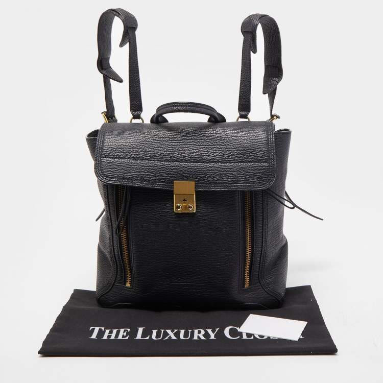 Pre Owned 3.1 Phillip Lim Black Textured Leather Pashli Backpack