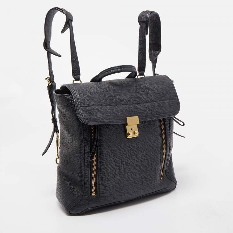 Pre Owned 3.1 Phillip Lim Black Textured Leather Pashli Backpack