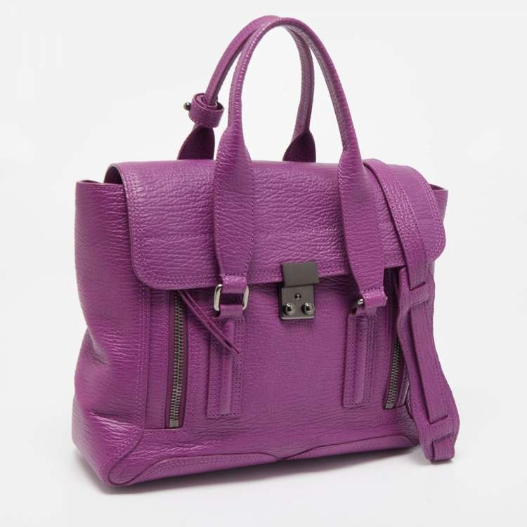 Pre Owned 3.1 Phillip Lim Purple Leather Pashli Medium Satchel