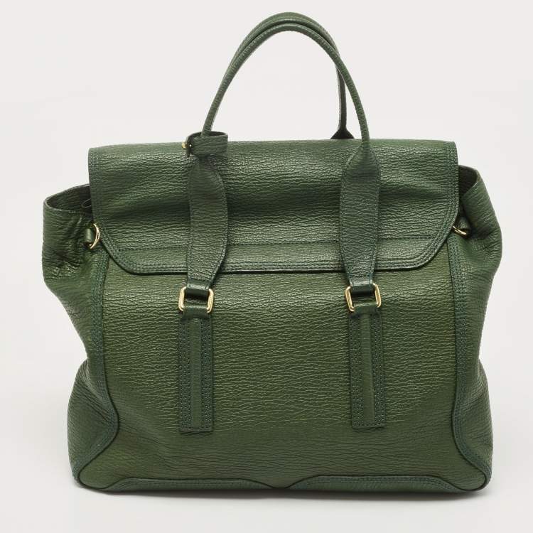 Pre Owned 3.1 Phillip Lim Green Leather Large Pashli Tote