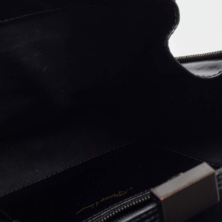 Pre Owned 3.1 Phillip Lim Black Watersnake and Leather Mini Whipstitch Pashli Satchel