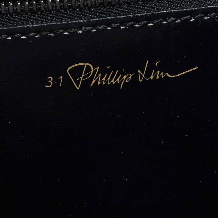 Pre Owned 3.1 Phillip Lim Black Watersnake and Leather Mini Whipstitch Pashli Satchel