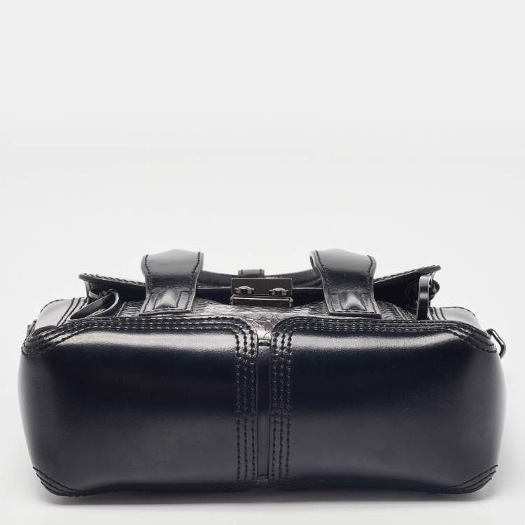 Pre Owned 3.1 Phillip Lim Black Watersnake and Leather Mini Whipstitch Pashli Satchel