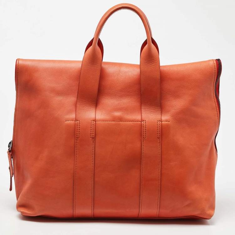 Pre Owned 3.1 Phillip Lim Orange Leather Fold Over Tote