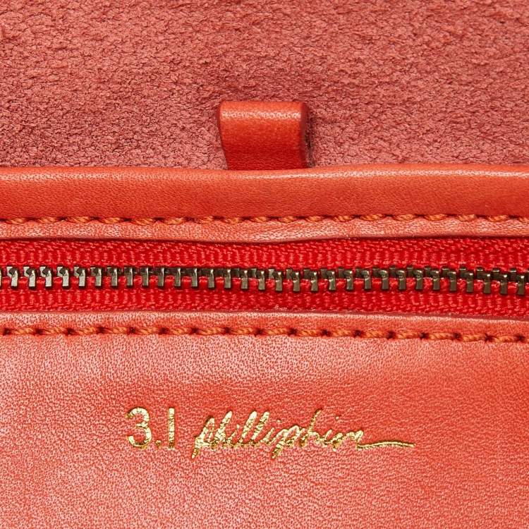 Pre Owned 3.1 Phillip Lim Orange Leather Fold Over Tote