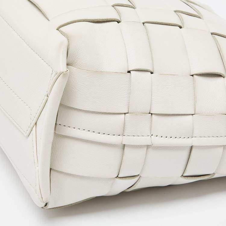 Pre Owned 3.1 Phillip Lim Off White Woven Leather Mini Odita Lattice Bucket Bag