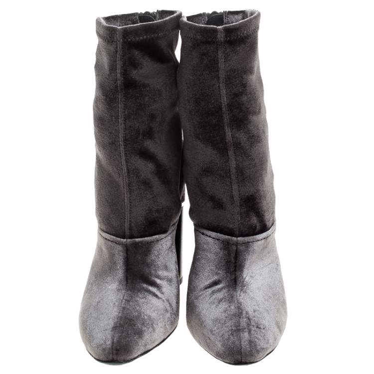 Pre Owned 3.1 Phillip Lim Green Velvet Kyoto Ankle Boots Size 36.5
