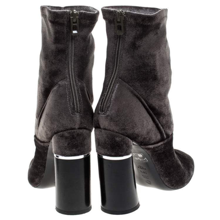 Pre Owned 3.1 Phillip Lim Green Velvet Kyoto Ankle Boots Size 36.5