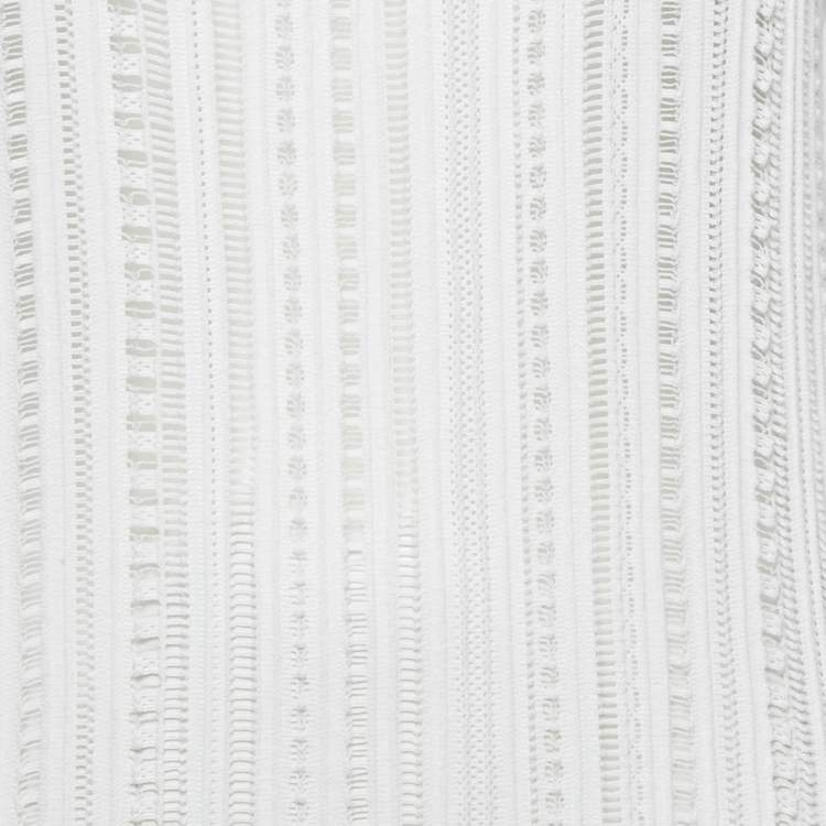 Pre Owned Sopho Handmade White Knit Long sleeve Maxi Dress S