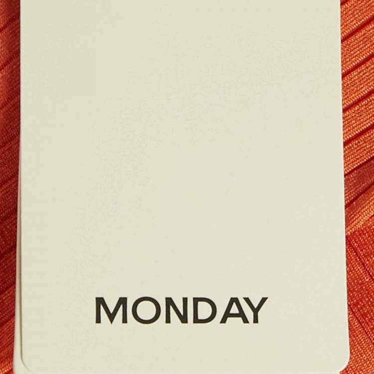 مملوكة مسبقًا Monday Swimwear Orange Knit Brazil Thong M