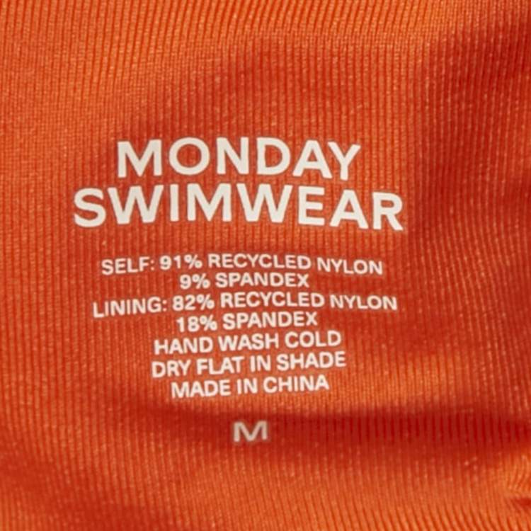 مملوكة مسبقًا Monday Swimwear Orange Knit Brazil Thong M